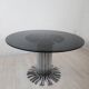 Table des années 70, acier et cristal,
