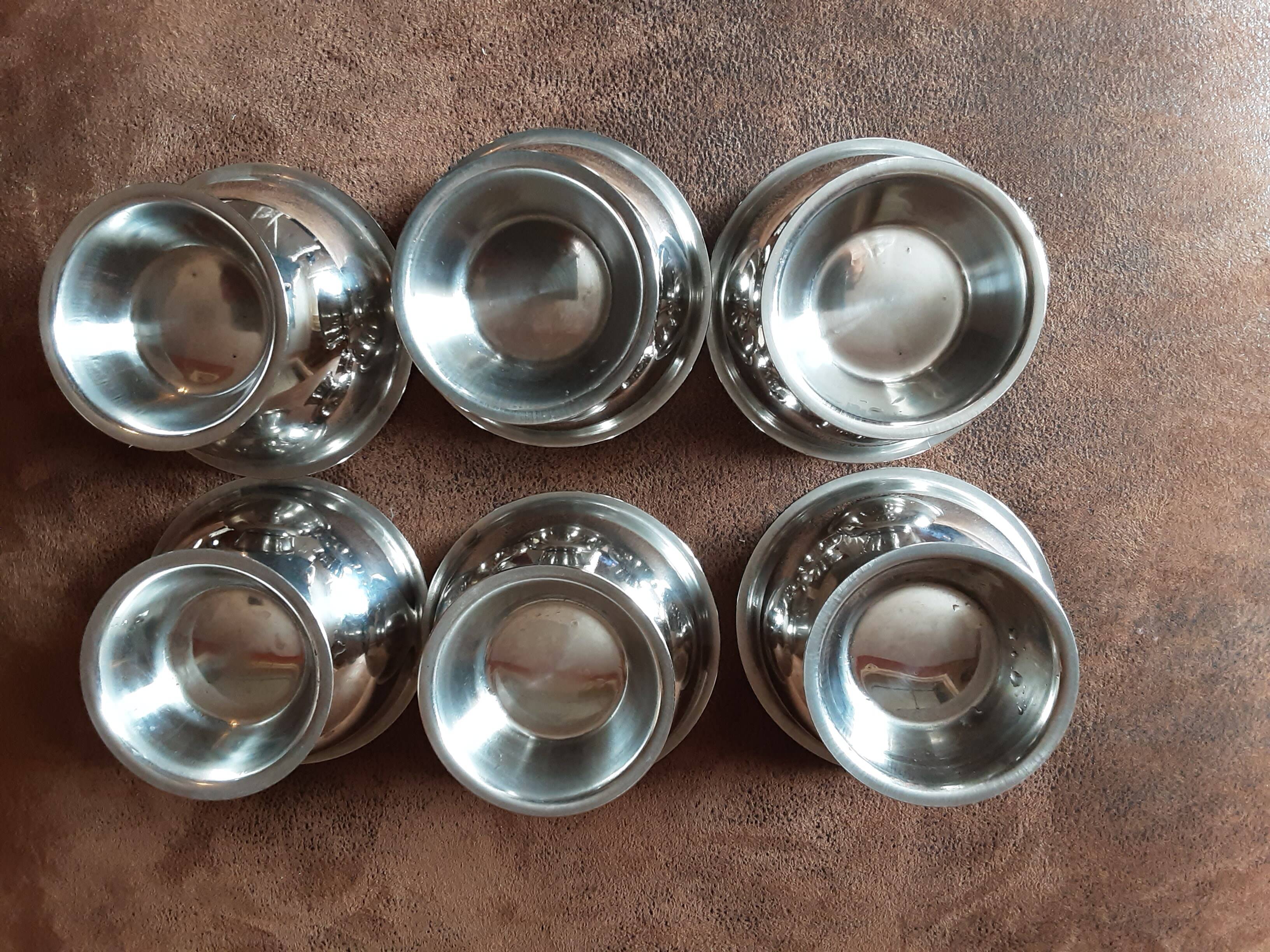 Lot de 6 coupes sur pied métal