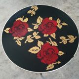 Red rose glass table of the 60s