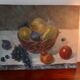 Still life painting with fruit basket