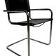 Ensemble vintage de 6 chaises à structure tubulaire Mart Stam design cuir