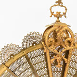 Bronze spark arrestor with fan-shaped openwork brass plates