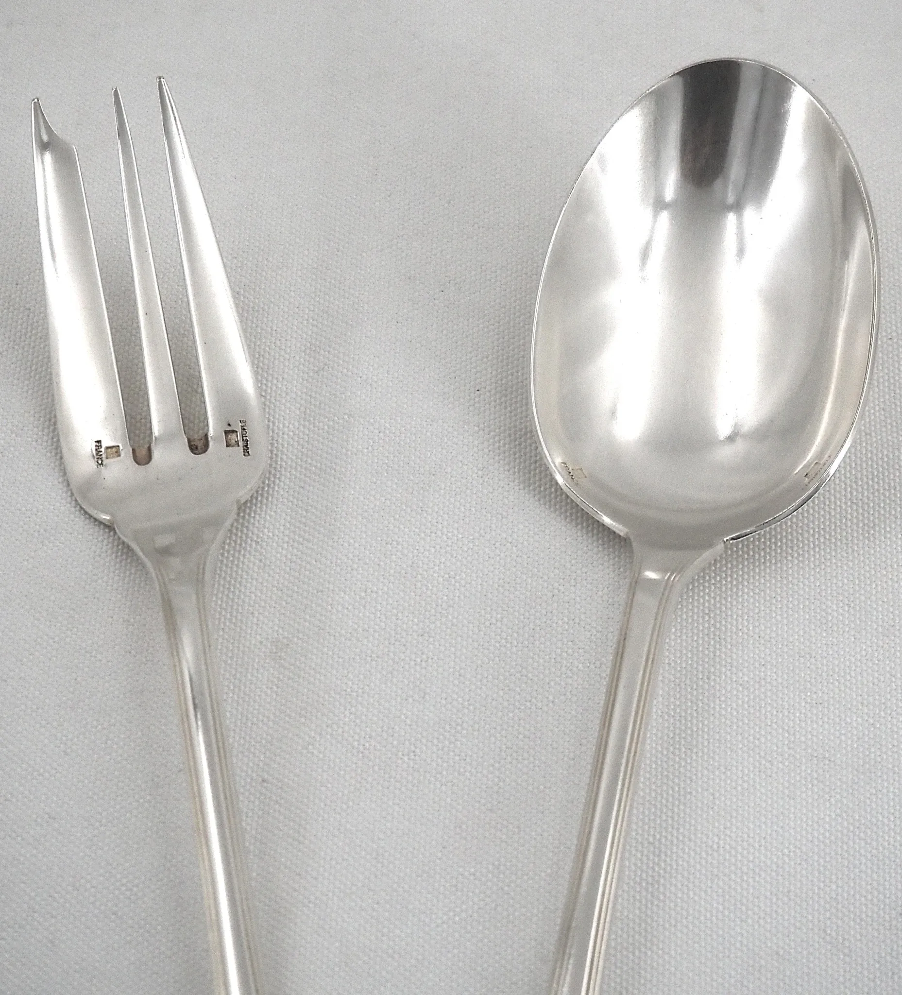 Christofle America service cover, stew 2 pieces, Art Deco, silver-plated metal.