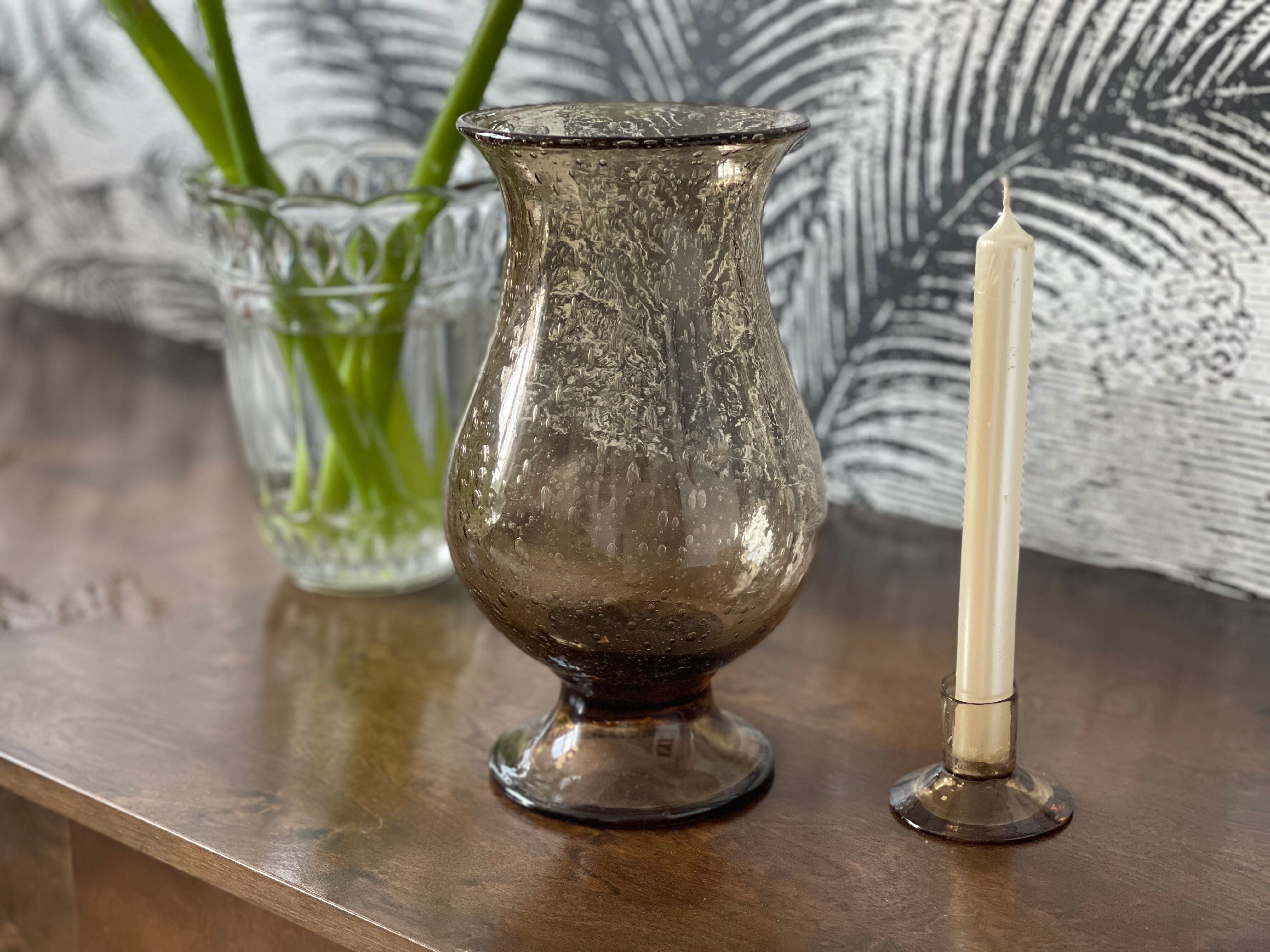 Bubbled glass candle holder 1970