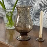 Bubbled glass candle holder 1970