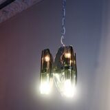 Mid century Italian pendant lamp with 9 faceted glass panels