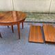 Round extendable dining table Louis XVI in cherry wood from the 1960s.