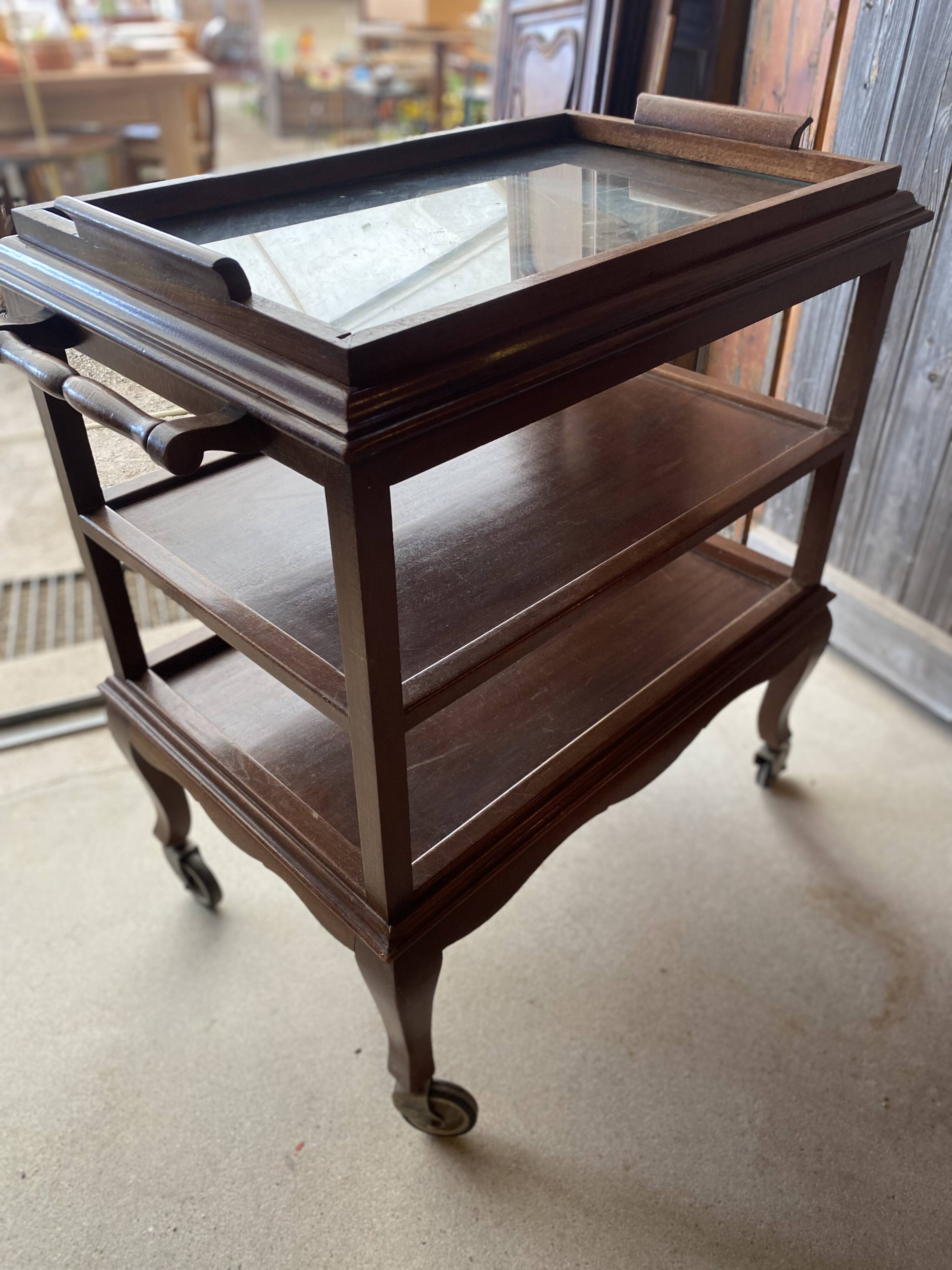 Mahogany serving trolley