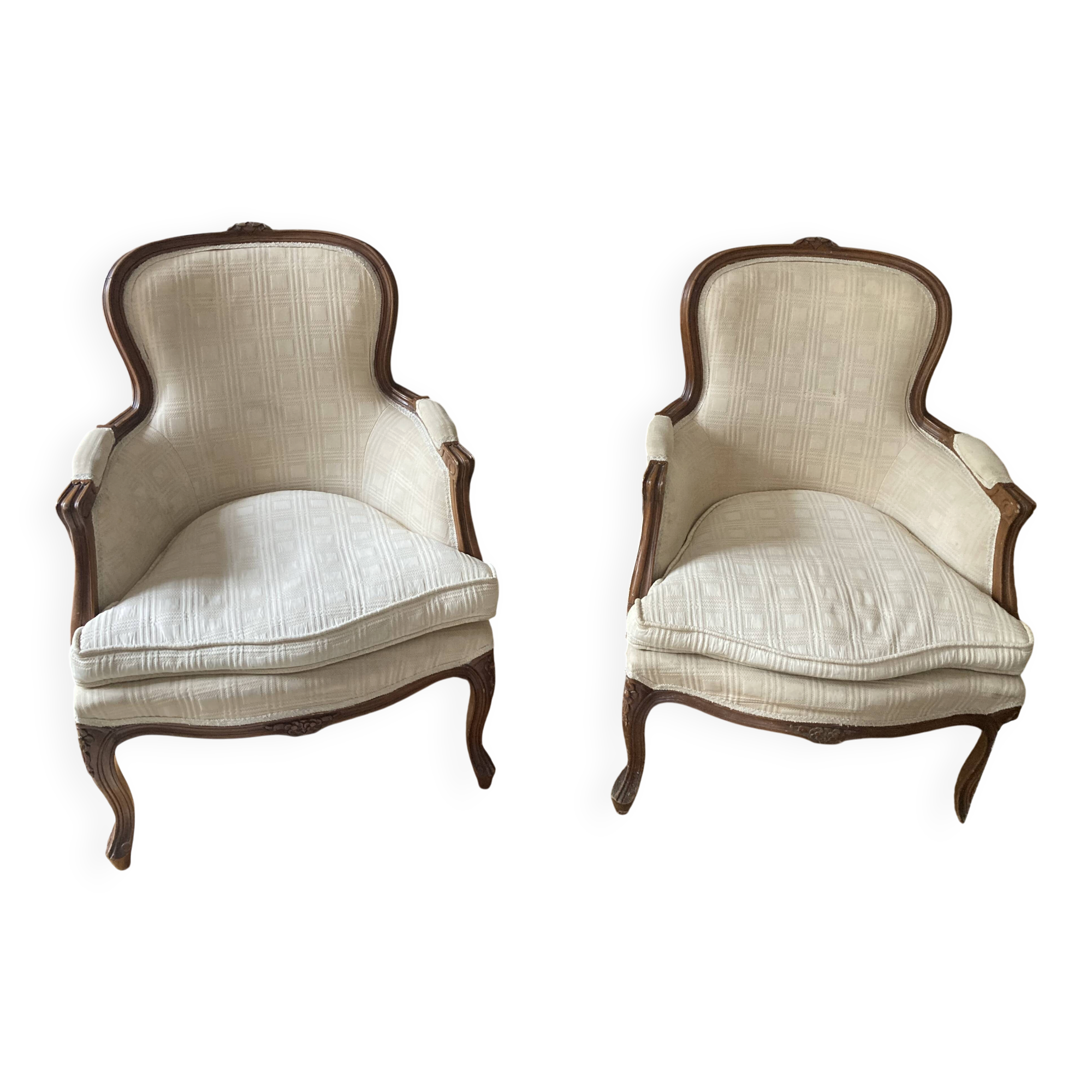 Louis XV style bergère armchairs