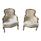 Fauteuils bergère de style Louis XV
