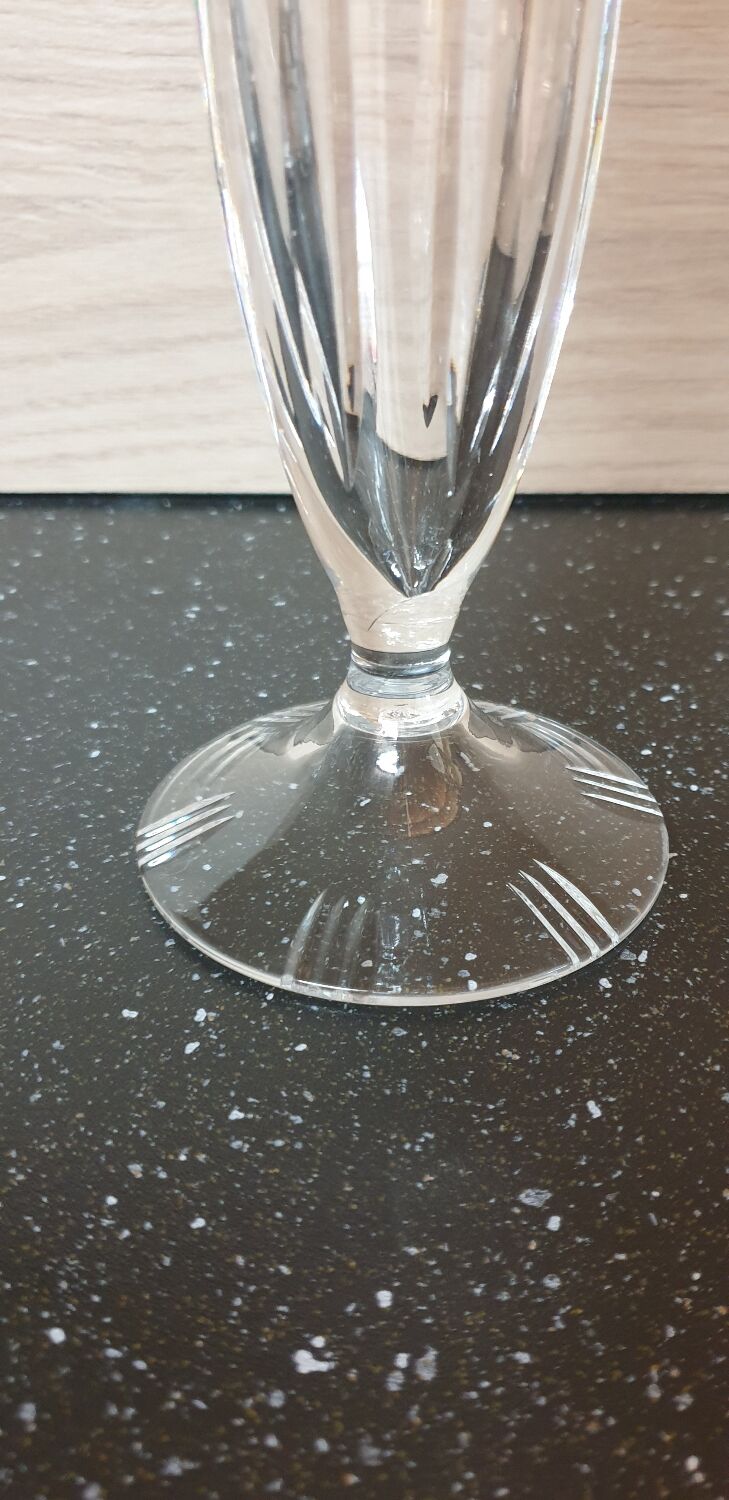 Hand-cut crystal vase