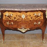Louis XV style commode in marquetry from around 1930.