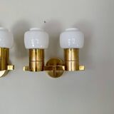 Brass and opaline glass wall lamps by Hans-Agne Jakobsson in mid-century style, Sweden, 1960s.