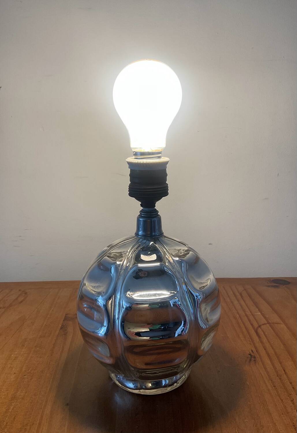 Mercury glass lamp base from the 1950s