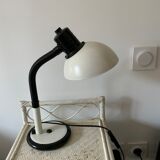 Vintage desk lamp aluminor made in france white and black metal and plastic