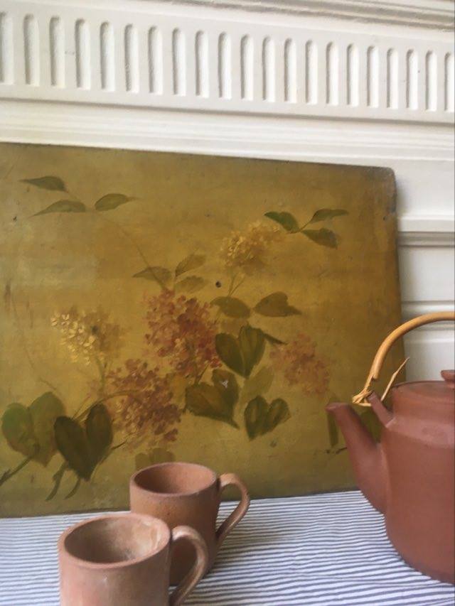 Peinture huile sur carton ancienne