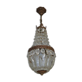 Suspension chandelier with metal and glass grapevines manufactured 60's / 70's