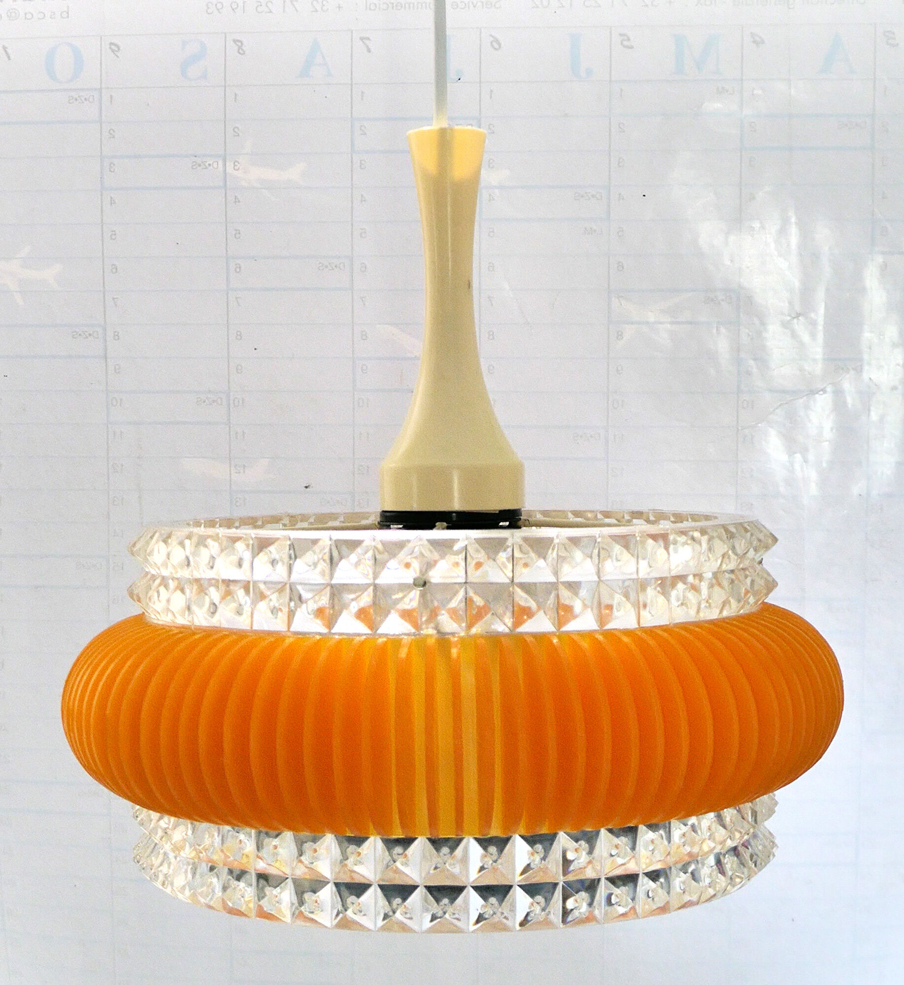 Suspension glass  plexiglas and plastic 70s