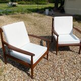 Pair of Scandinavian teak armchairs