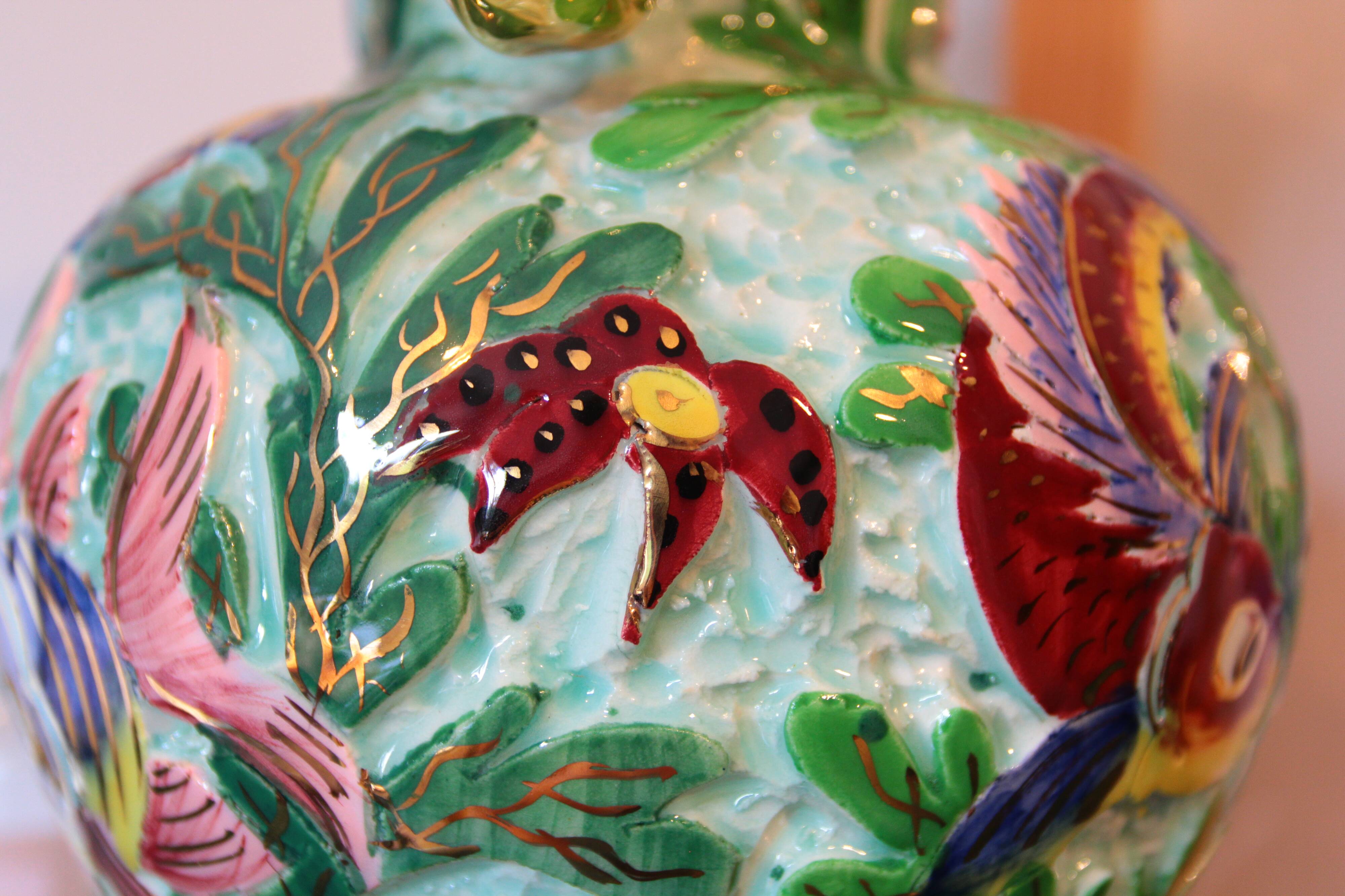 Large baluster vase with fish | Cerdazur (c. 1950-60)