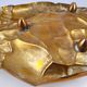 Antique hand-shaped brass soap holder
