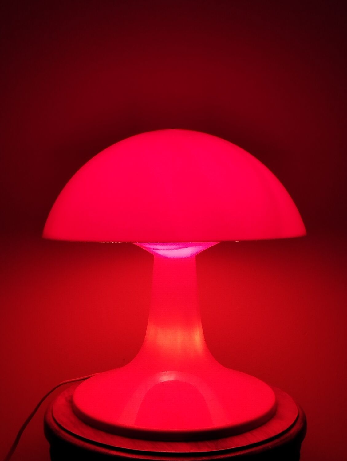 Lampe Champignon Vintage Années 70 - Pied Orange - LED Tactile USB - H21cm