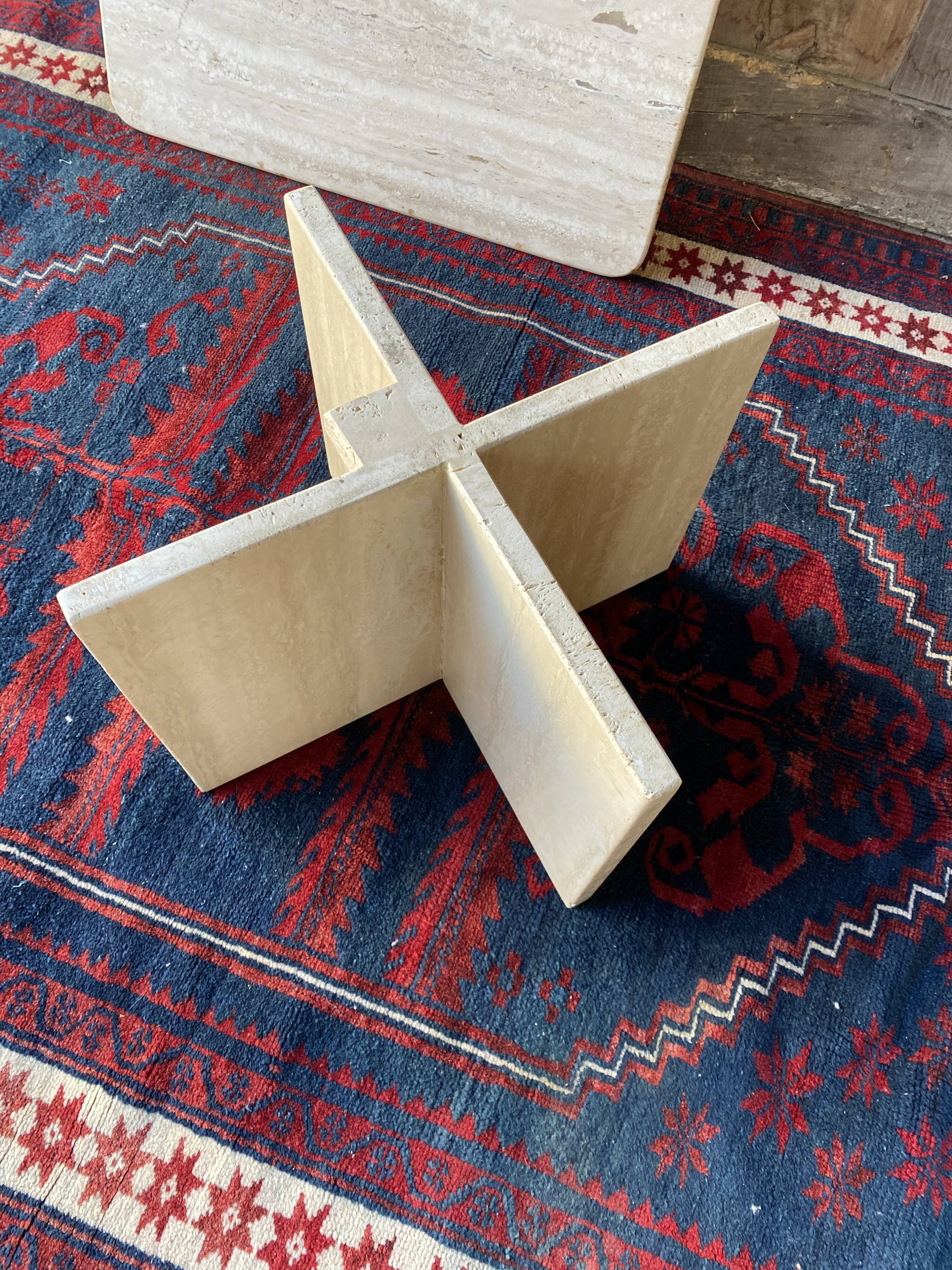 Coffee table in travertine