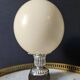 Oeuf d'Autruche, Socle en Métal Argenté & Marbre Noir (Début XXème) H: 21cm