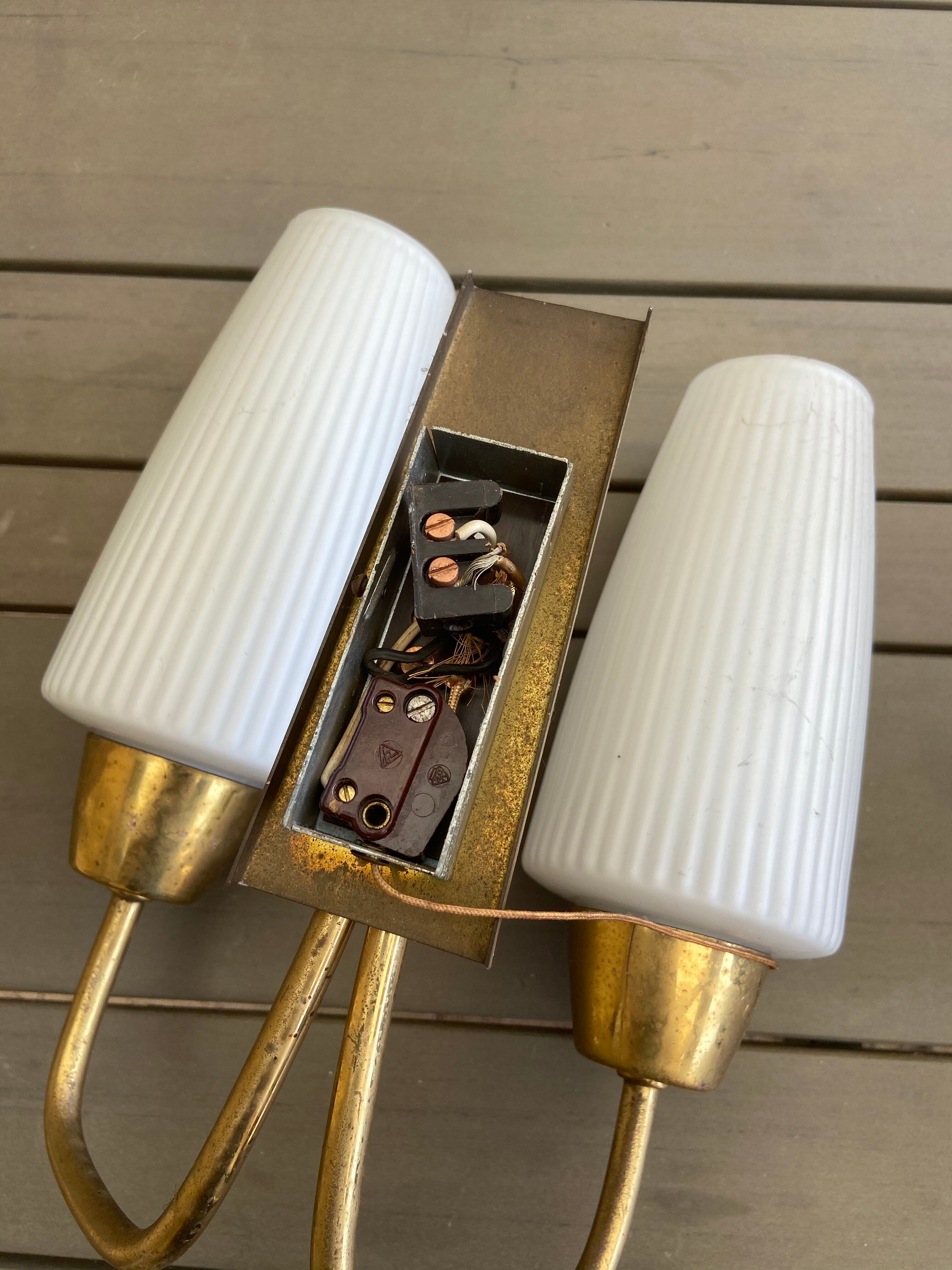Paire d’appliques murale mid-century vintage 60s