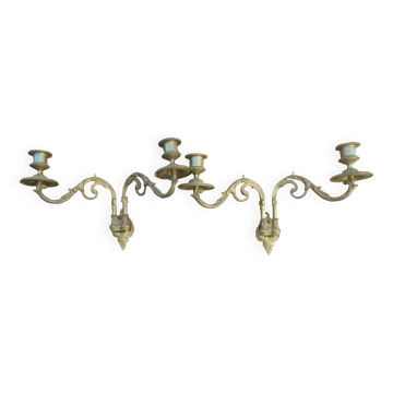 paire de Bougeoirs de Piano en Bronze