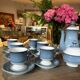 English stoneware tea service denby england 12 pale blue and white castille model