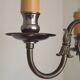 Italian Vintage Silver Brushed Metal 3 Light Flemish Style Chandelier