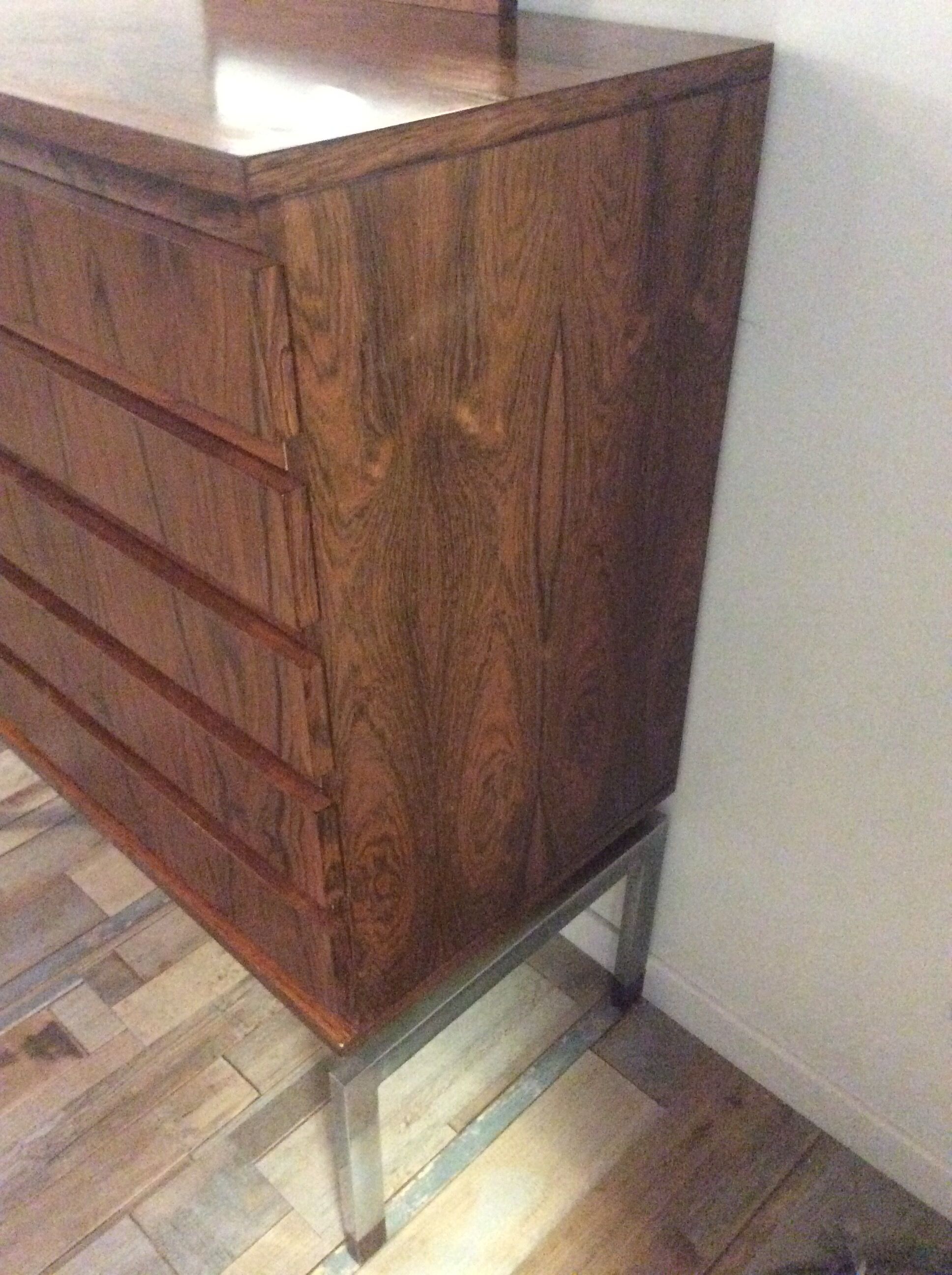 Ensemble Werner Wolfer commode et miroir vintage des années 60