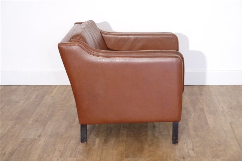 Danish armchair in cognac leather 1960