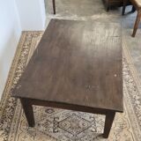 Antique 1900s rustic farmhouse coffee table two drawers