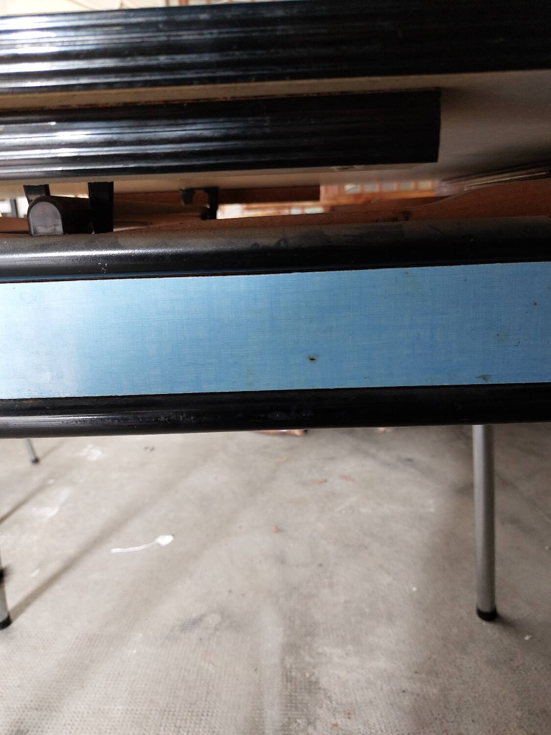 Blue formica table
