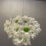 Italian murano glass disc chandelier, 1970s