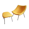 Fauteuil vintage Oyster avec ottoman de Pierre Paulin pour Artifort, 1965