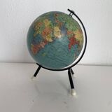 Vintage 1963 tripod terrestrial globe Taride Paris - 22 cm