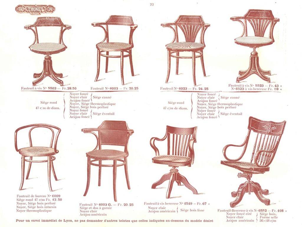 Swivel office chair in Jugendstil by Thonet