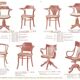 Swivel office chair in Jugendstil by Thonet