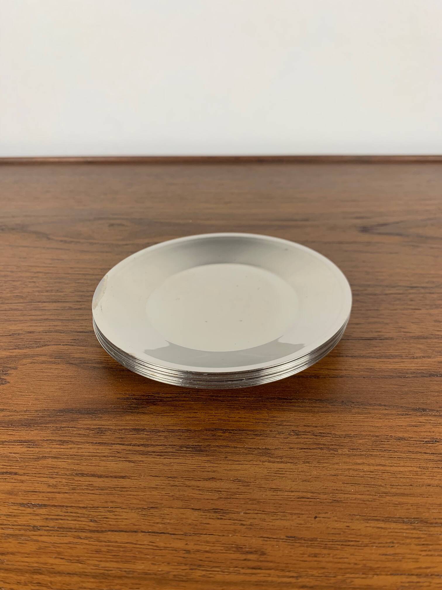 Set of 6 facix stainless steel dessert plates, italy