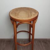 High stool with cane seat