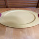 Vintage Yellow Lacquered Metal Tray with Red Plastic Handles