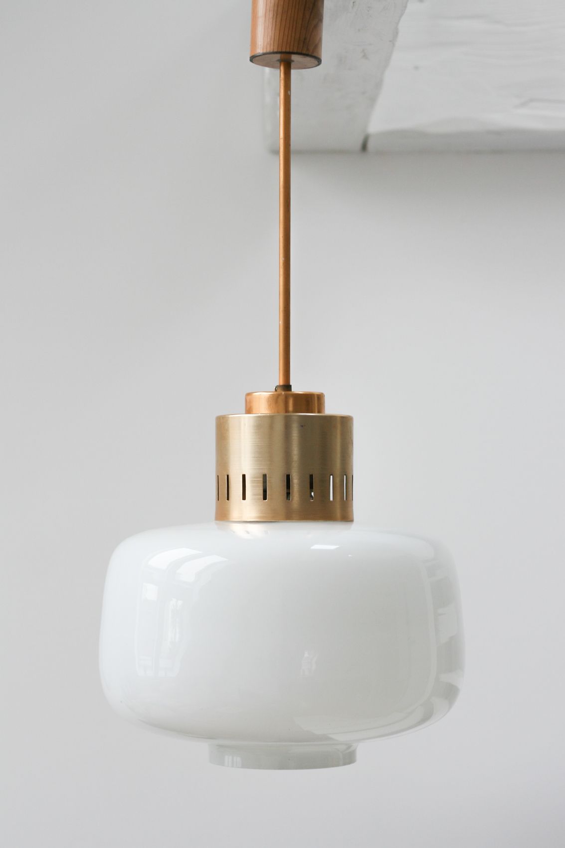 Pair of vintage opaline glass pendant lamp from Sijaj, 1960s