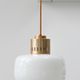 Pair of vintage opaline glass pendant lamp from Sijaj, 1960s