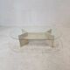 Italian Coffee Table in Travertine and Facet Cut Glass, 1980s