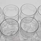 8 verres en cristal gravés