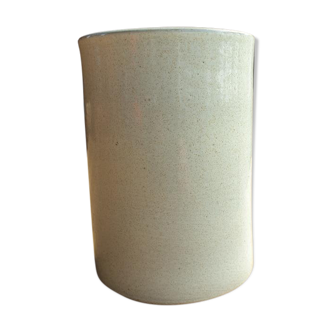 Vase cylindrique terre cuite émaillée avec signature