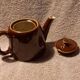 1960s vintage chocolate brown glazed ceramic teapot